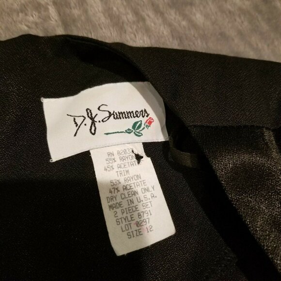 D. J. Summers Womens Size 12 Black Square Neck Sleeveless Midi Dress Side Slit - Picture 3 of 7